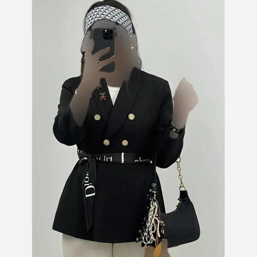 کت تک زنانه مازراتی کمربنددار مدل شاینی