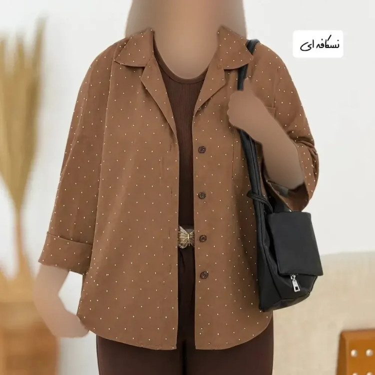 شومیز نگین دار سایز بزرگ جنس پری