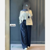 کت و شلوار زنانه مدل گلدوزی پاندا جنس مازراتی رنگ بندی متنوع سایز 1 و 2