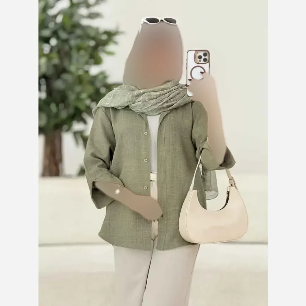 شومیز زنانه تابستونی جنس شانتون آستین بلند