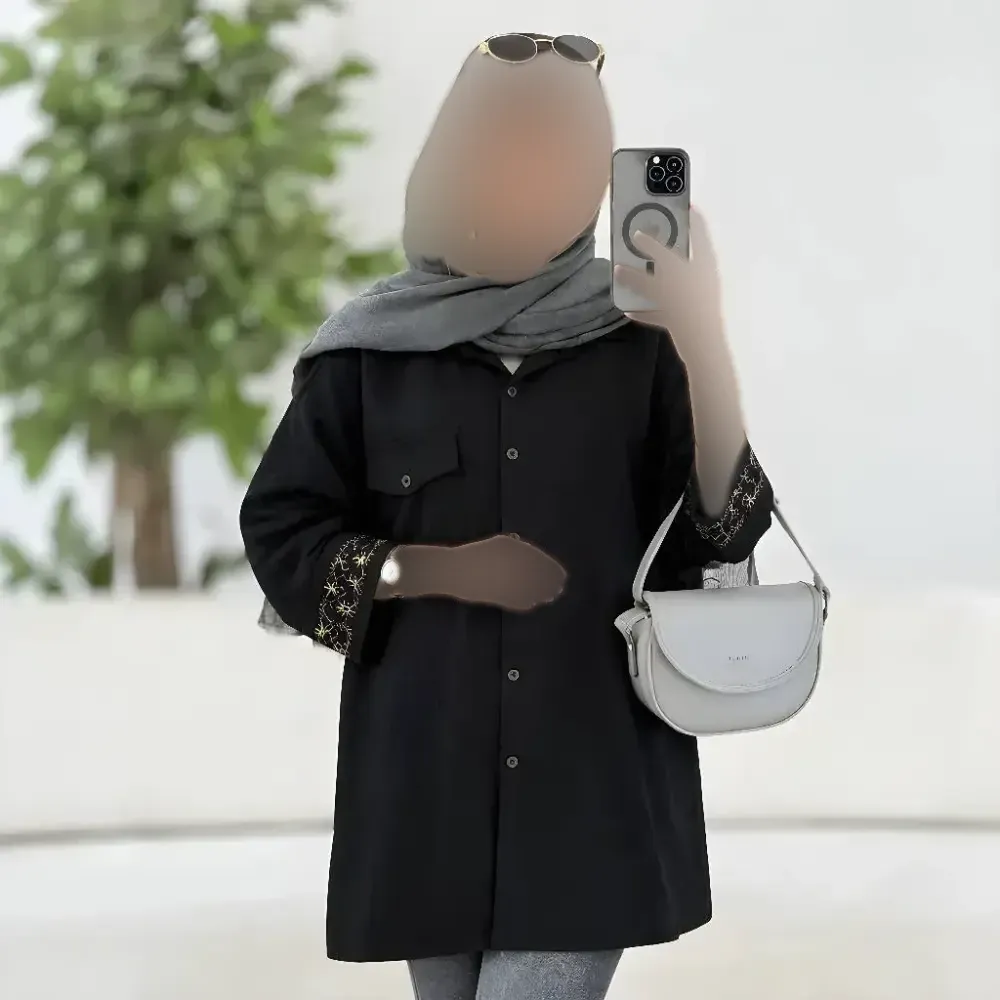 مانتو مچ گلدوزی سانیا جنس شانتون قد 90