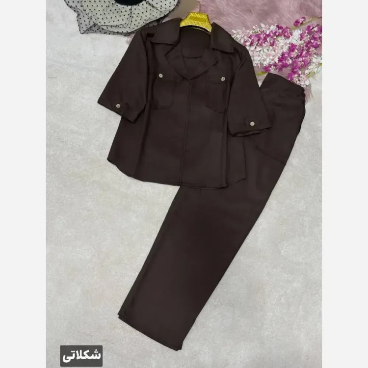 ست اسپرت زنانه لنینت مدل شاواز رنگ مشکی شکلاتی سبز سایز فری 38 تا 46