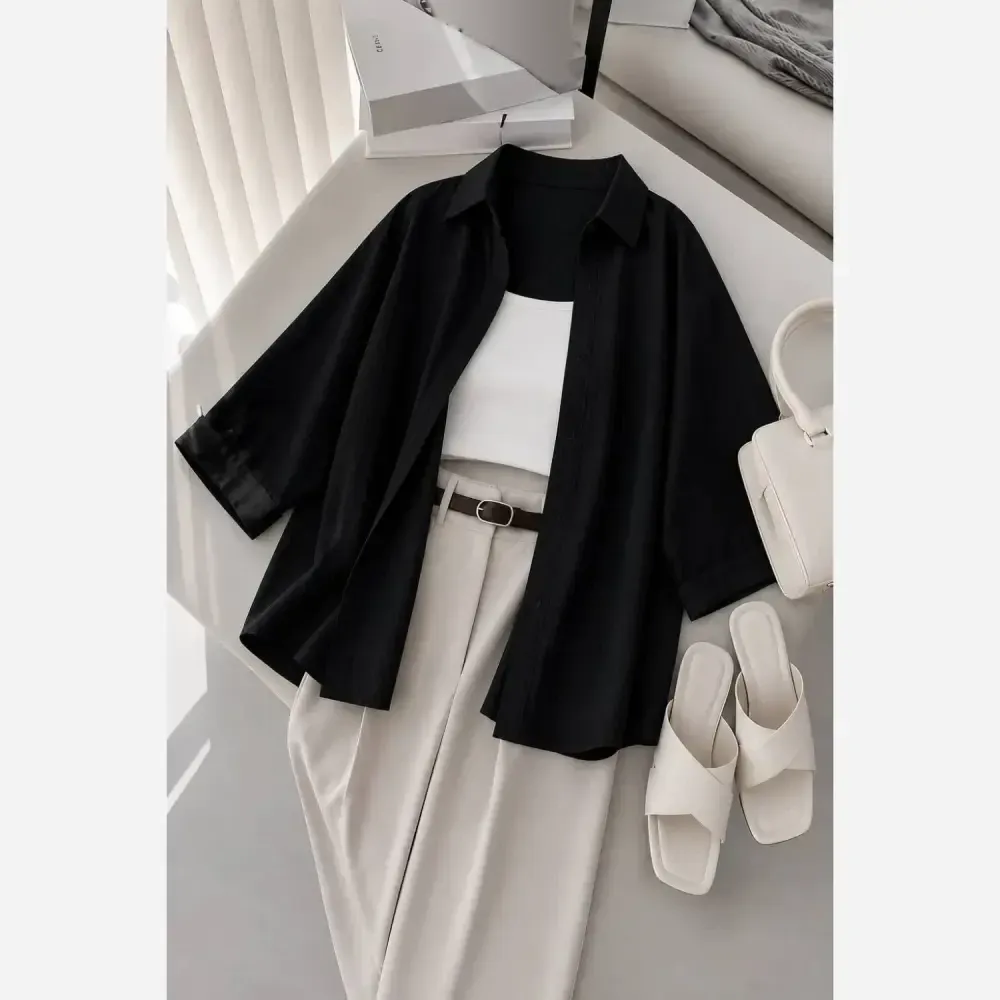 شومیز آستین پاگن دار ژیلا جنس الیسه شیشهای سایز فری 38 تا 46