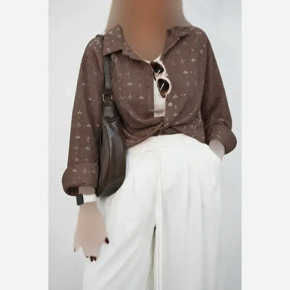 شومیز و کراپ زنانه مدل بنیس جنس ینزی پفکی فری سایز