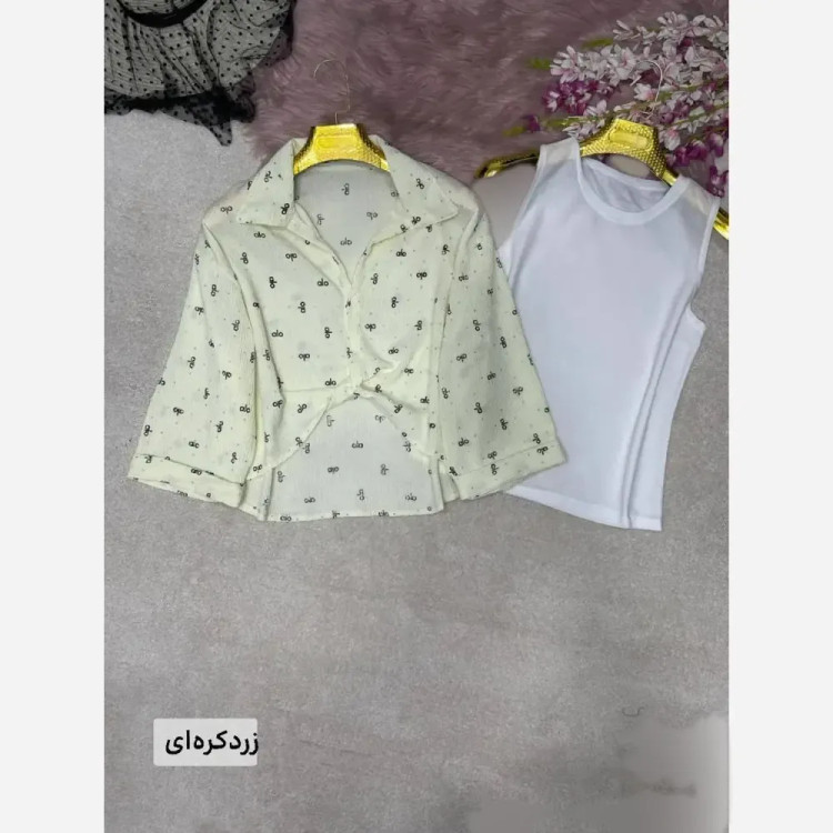 شومیز و کراپ زنانه مدل بنیس جنس ینزی پفکی فری سایز