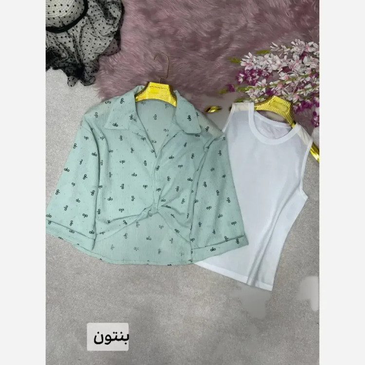 شومیز و کراپ زنانه مدل بنیس جنس ینزی پفکی فری سایز
