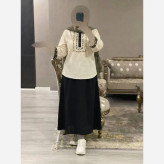 ست شومیز دامن لنین و شانتون زنانه فری سایز