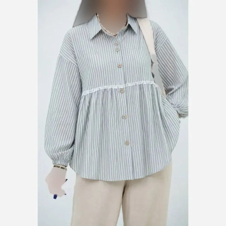 شومیز عروسکی آرتمیس جنس لنین پنبه فری سایز