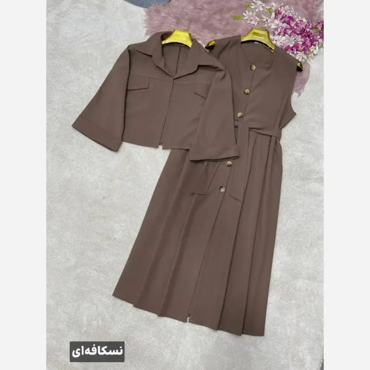 ست دوتیکه لینت خاتون مدل سارافون و کت فری سایز 38 تا 46
