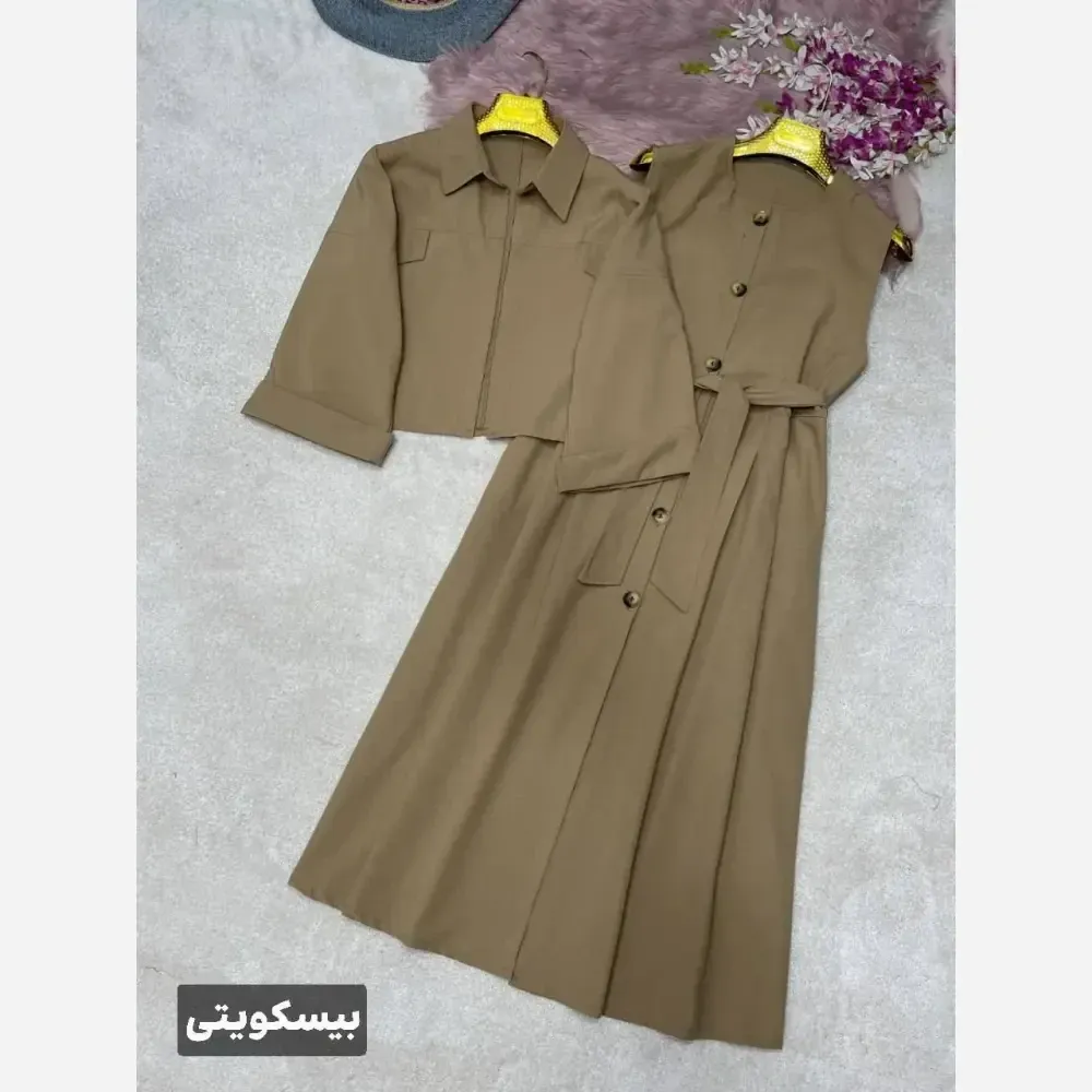 ست دوتیکه لینت خاتون مدل سارافون و کت فری سایز 38 تا 46