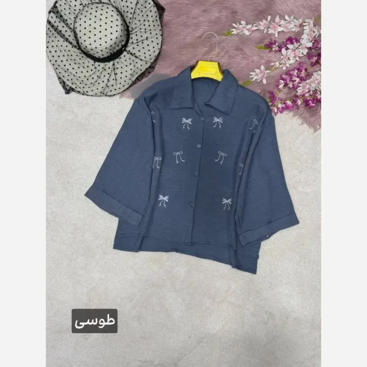 شومیز گلدوزی میرا جنس شانتون سایز فری 38 تا 46