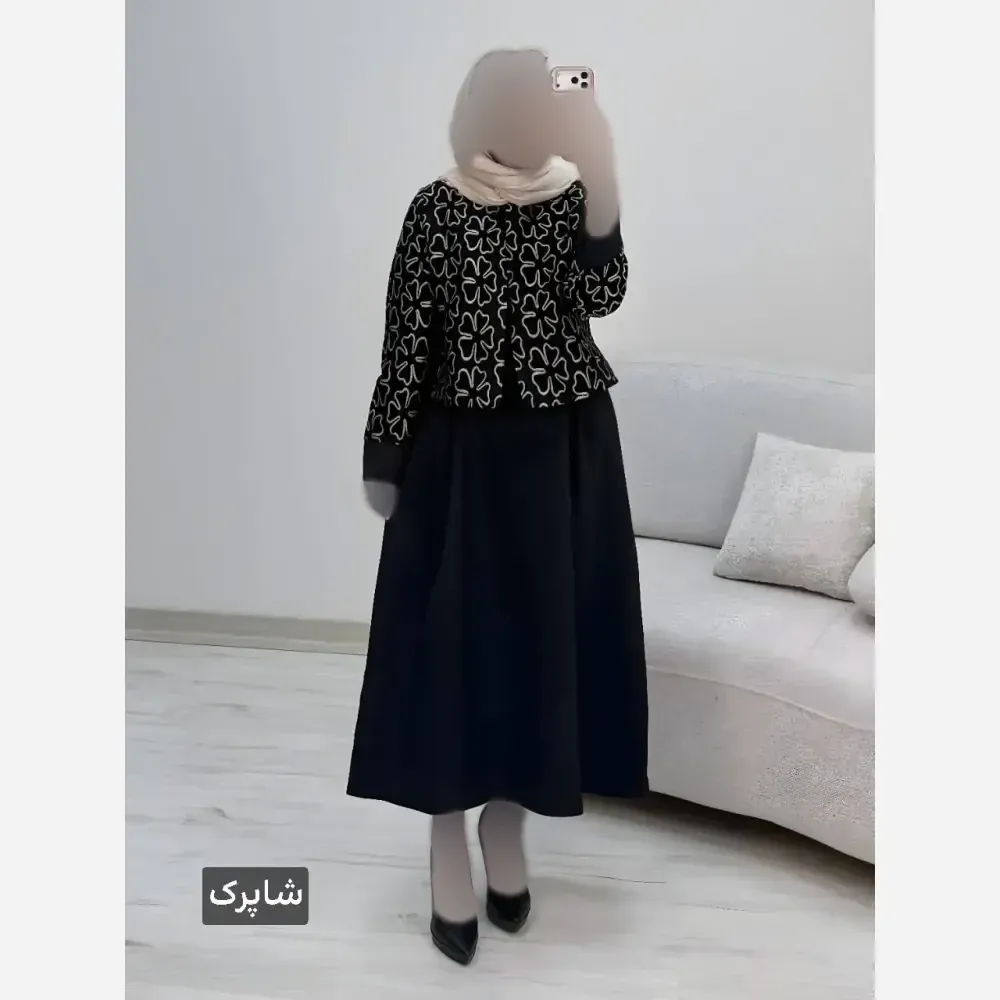 ست کت و سارافون زنانه مدل هما جنس پرشیا و تافته فری سایز