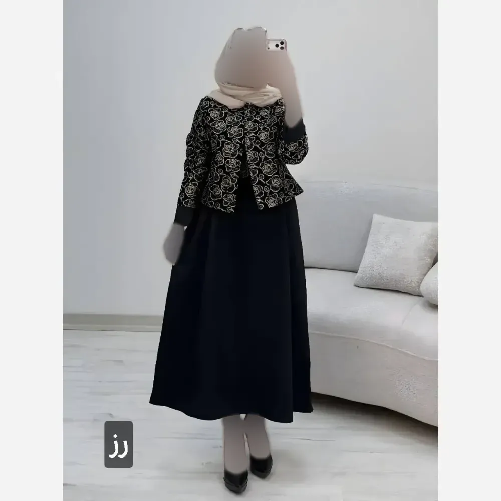 ست کت و سارافون زنانه مدل هما جنس پرشیا و تافته فری سایز
