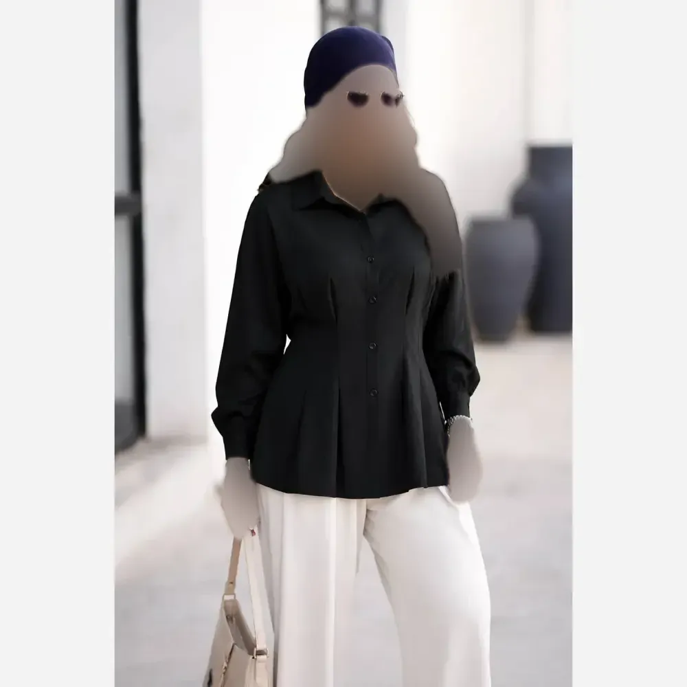 شومیز راه راه لنین نگین کوبی شده گیسا فری سایز