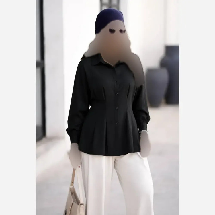 شومیز راه راه لنین نگین کوبی شده گیسا فری سایز