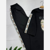ست کتونی زنانه جنس پنبه گلکسی رنگ مشکی سایز فری سایز 38 تا 46