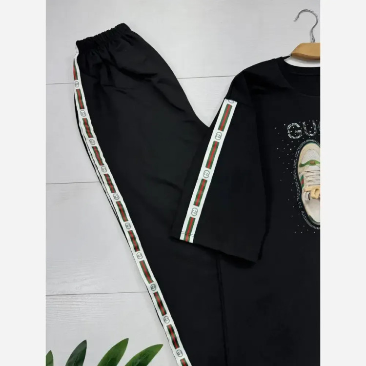 ست کتونی زنانه جنس پنبه گلکسی رنگ مشکی سایز فری سایز 38 تا 46