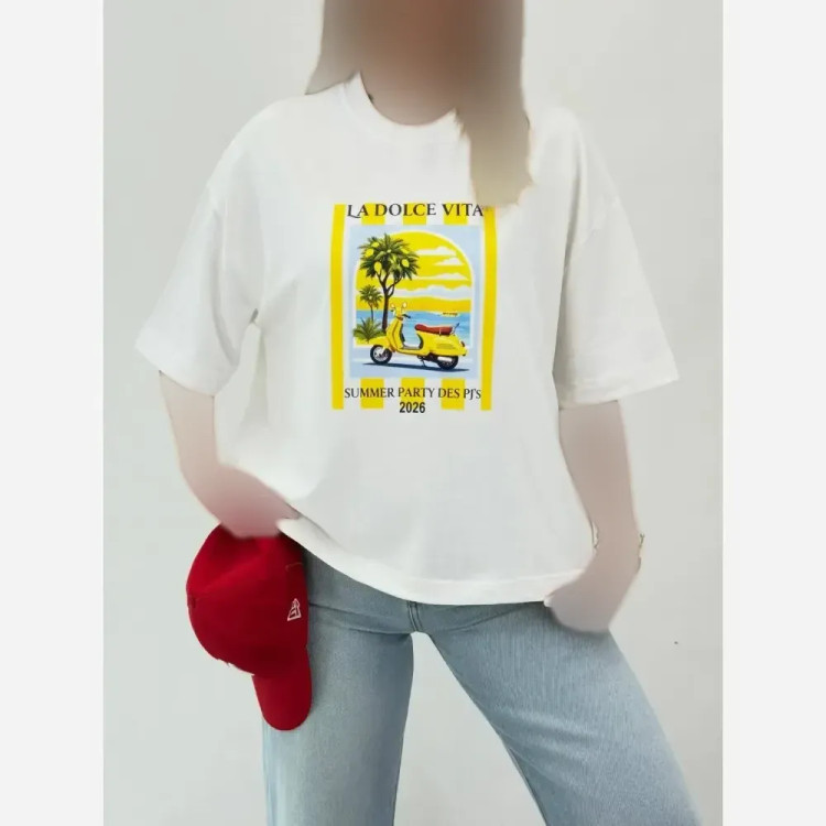 تیشرت چاپی دریا جنس نخ پنبه فری سایز 38 تا 46