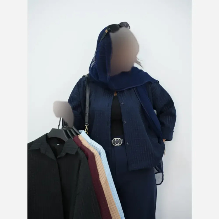 شومیز باکسی حصیری خنک زنانه فری سایز