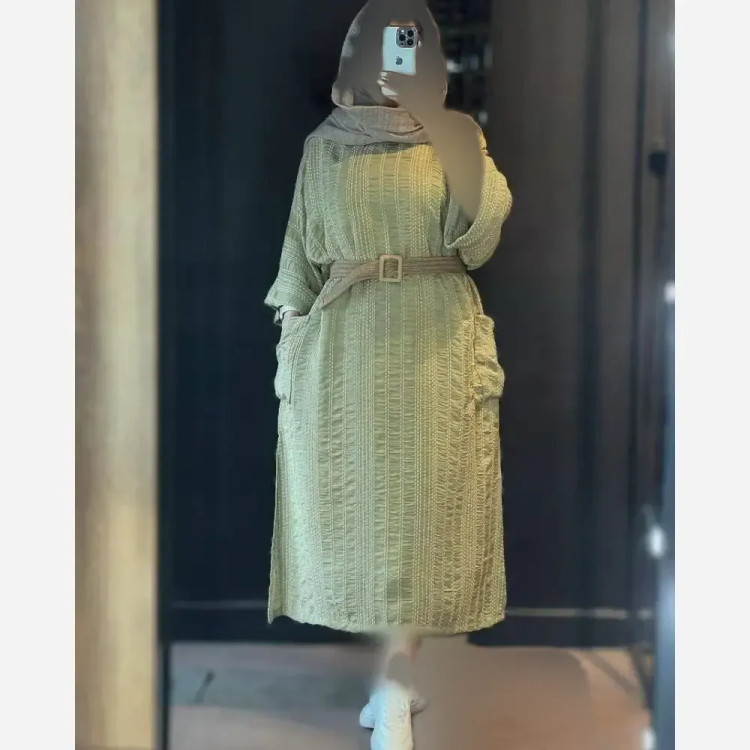 کفتان زنانه مدل تبسم جنس کوک دوزی اصل سایز فری 38 تا 46 رنگ کرم روشن و کرم تیره