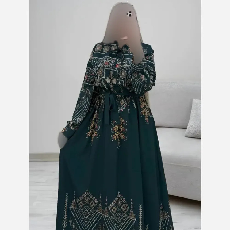 پیراهن ساحلی سنتی زنانه فلور نخ فری سایز