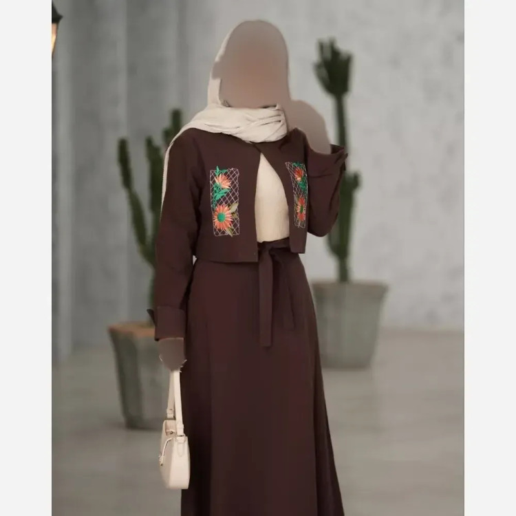 ست کت و دامن لنین گلدوزی شده آنیل فری سایز
