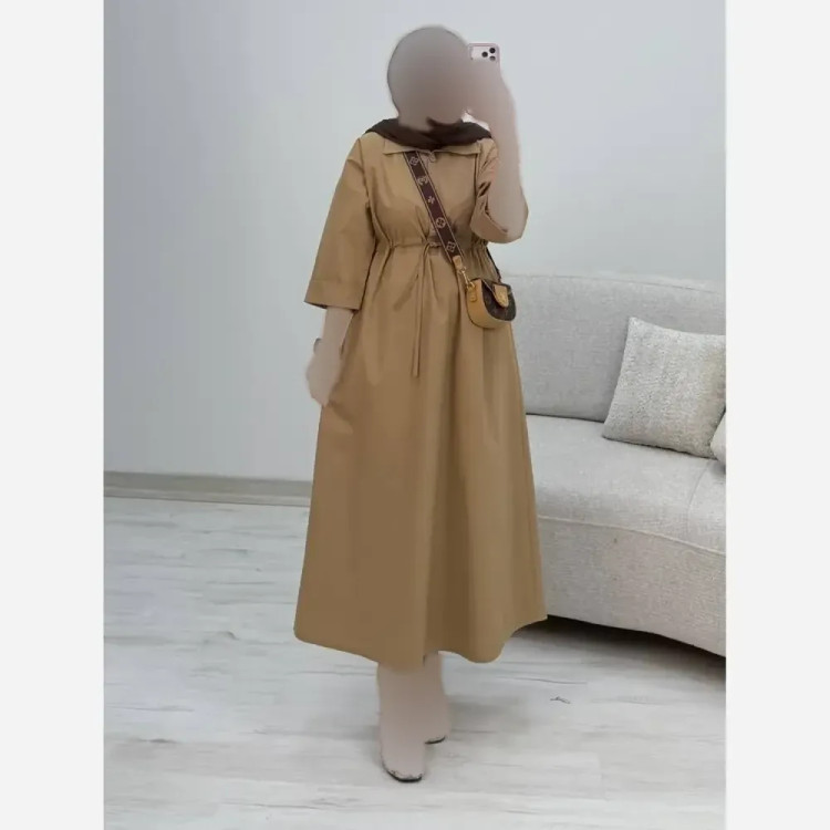 پیراهن لنین زنانه مدل سالومه سایز فری 38 تا 46
