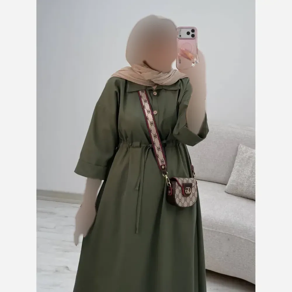 پیراهن لنین زنانه مدل سالومه سایز فری 38 تا 46