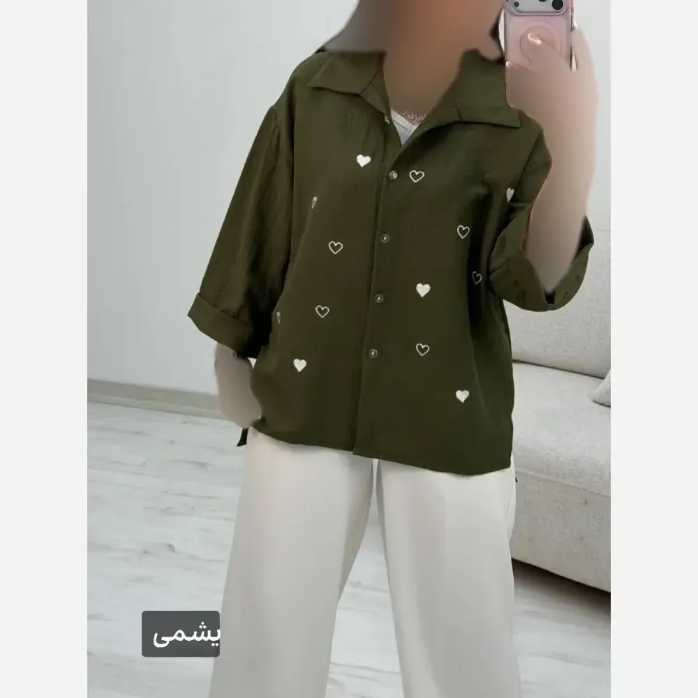 شومیز زنانه جاذبه قلبی جنس ینزی پفکی فری سایز