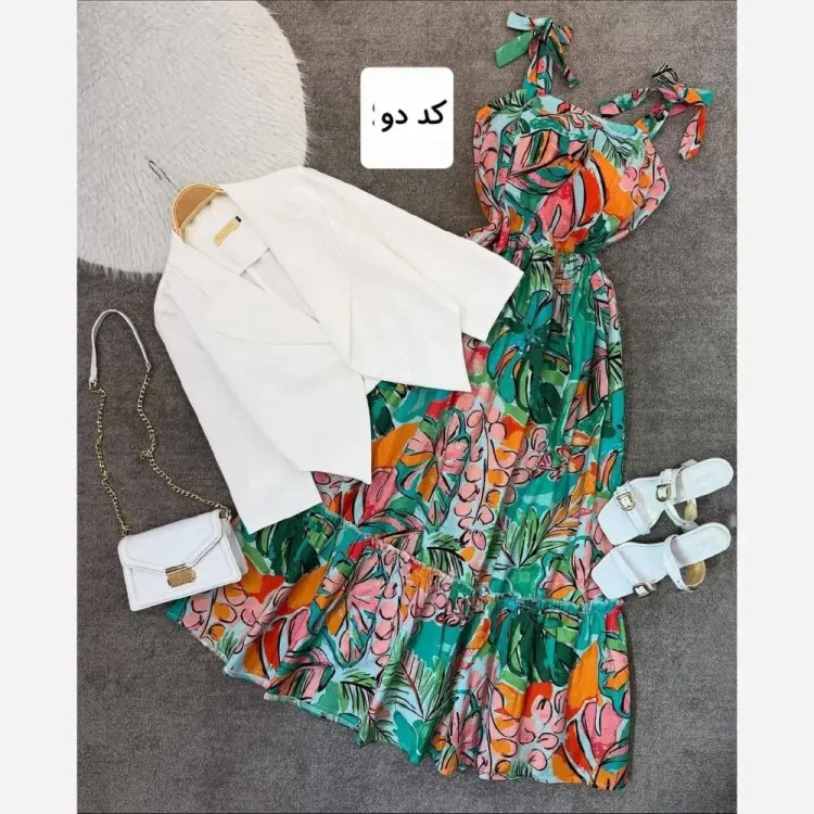 کت و سارافون گلشیفته جنس بابوس و بوگاتی فری سایز تا 48
