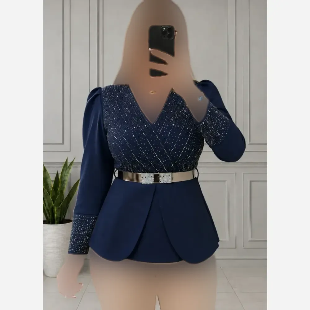 شومیز زنانه کرپ مازاراتی مدل شیلا قد 65