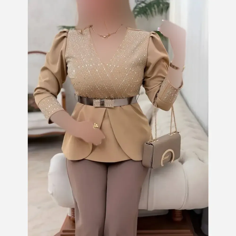 شومیز زنانه کرپ مازاراتی مدل شیلا قد 65