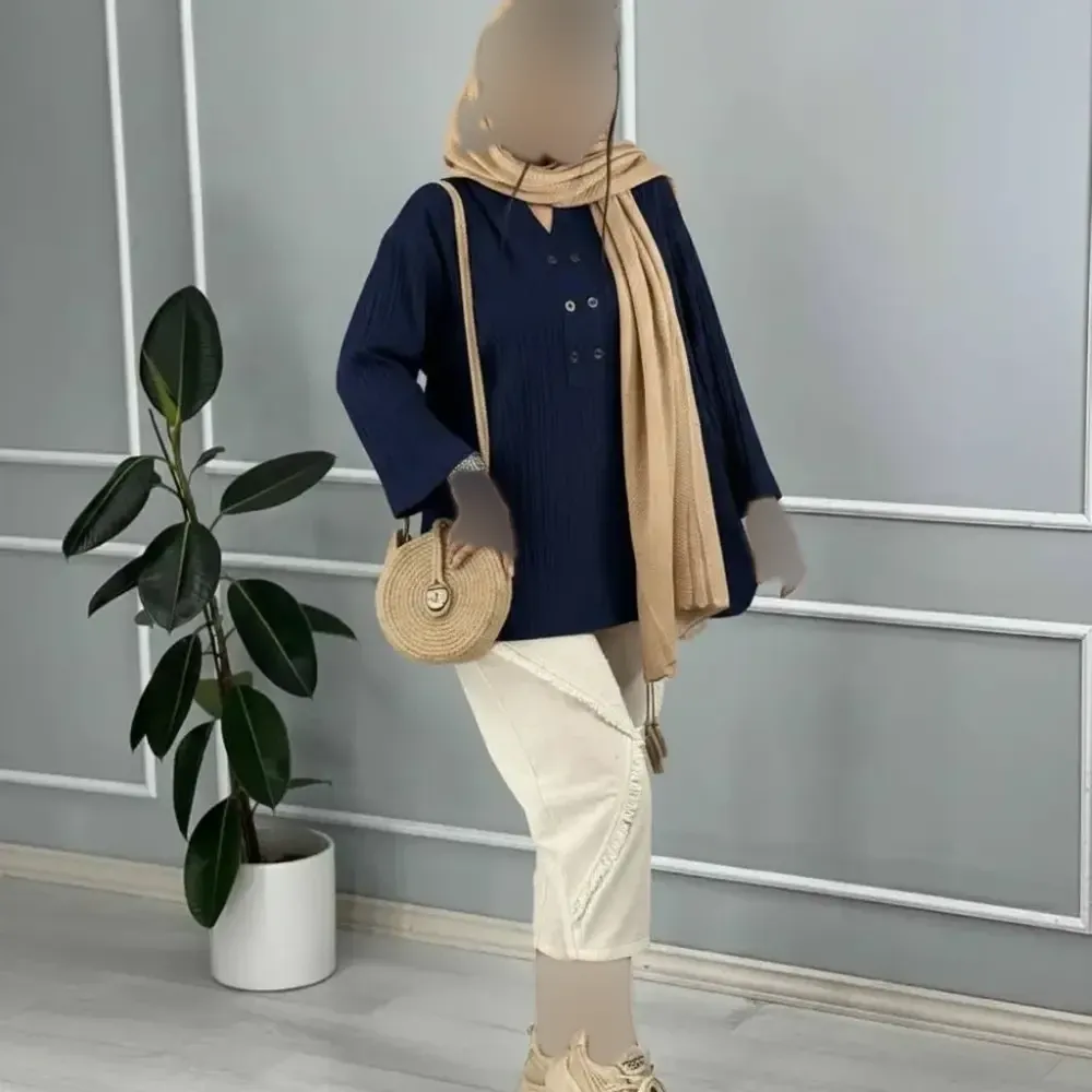 تونیک زنانه جنس آیوا مدل ریحانه فری سایز رنگ بندی متنوع