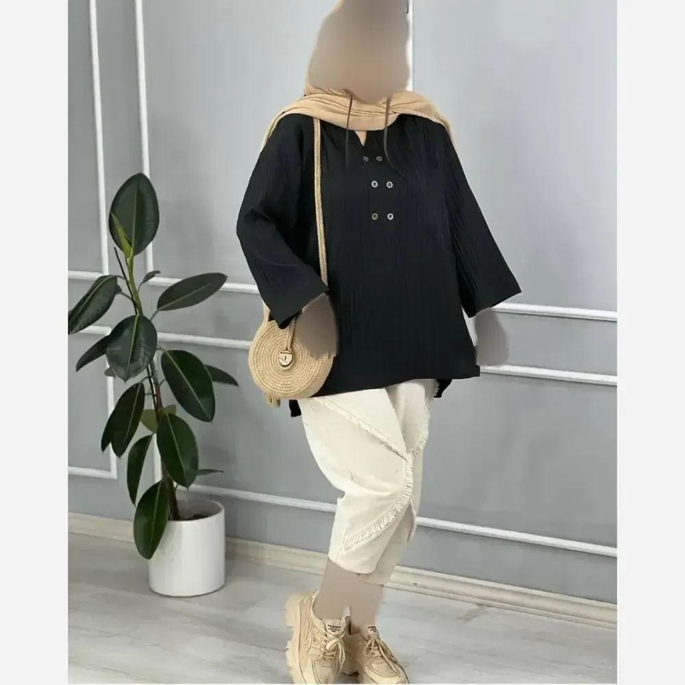 تونیک زنانه جنس آیوا مدل ریحانه فری سایز رنگ بندی متنوع