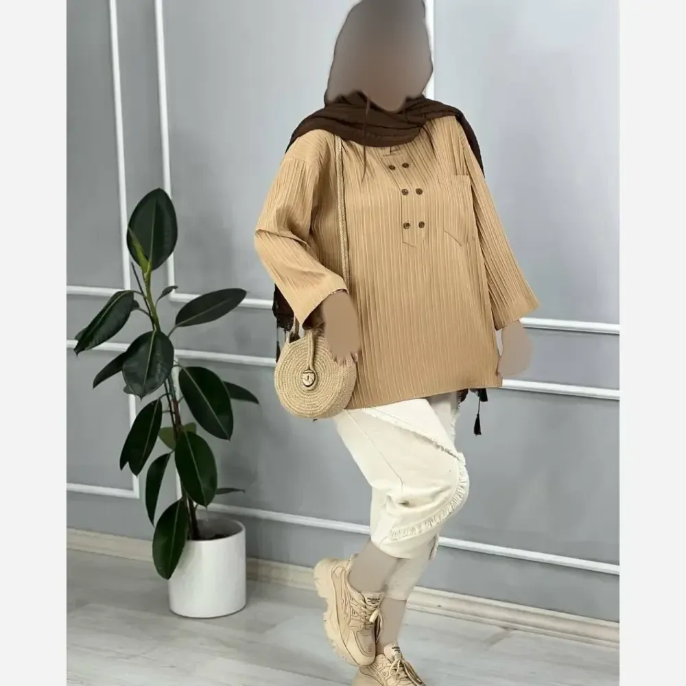 تونیک زنانه جنس آیوا مدل ریحانه فری سایز رنگ بندی متنوع