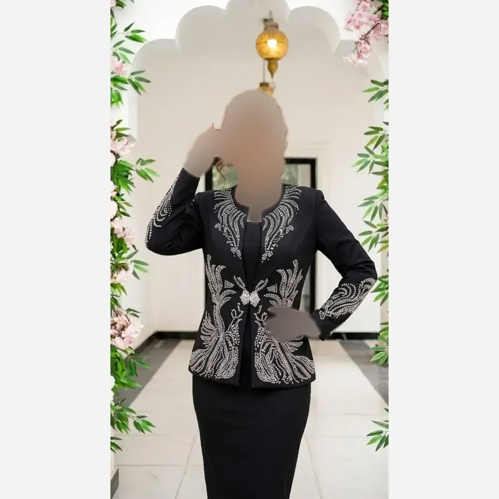 ست سارافون و کت زنانه کرپ مازراتی رنگ بندی متنوع سایز بزرگ