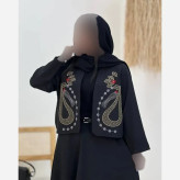 کت و دامن مازراتی مشکی گلدوزی شده مدل یارا فری سایز