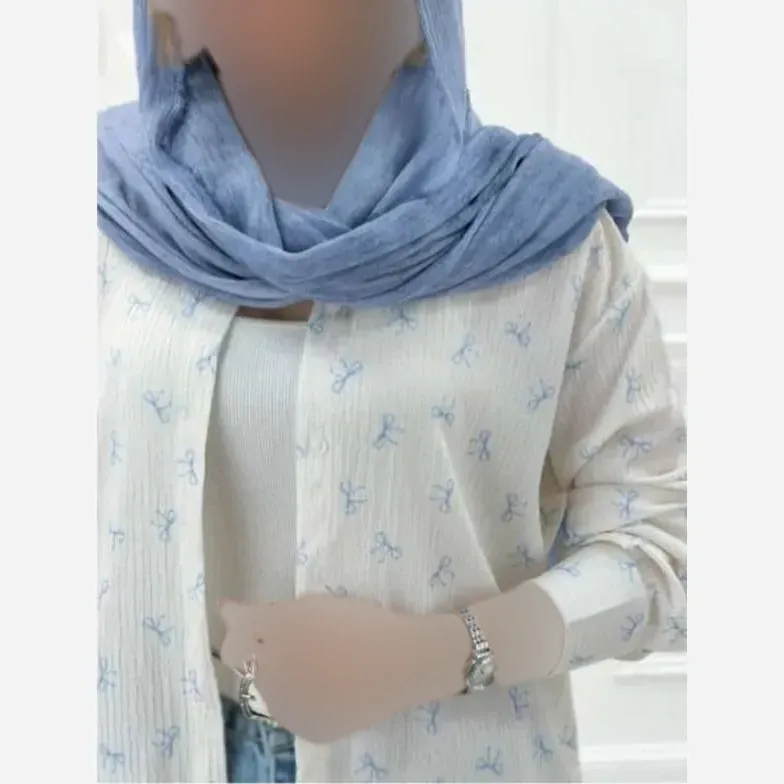 شومیز مانتویی زنانه جنس کراش طرحدار آستین پاگن دار رنگ بندی متنوع