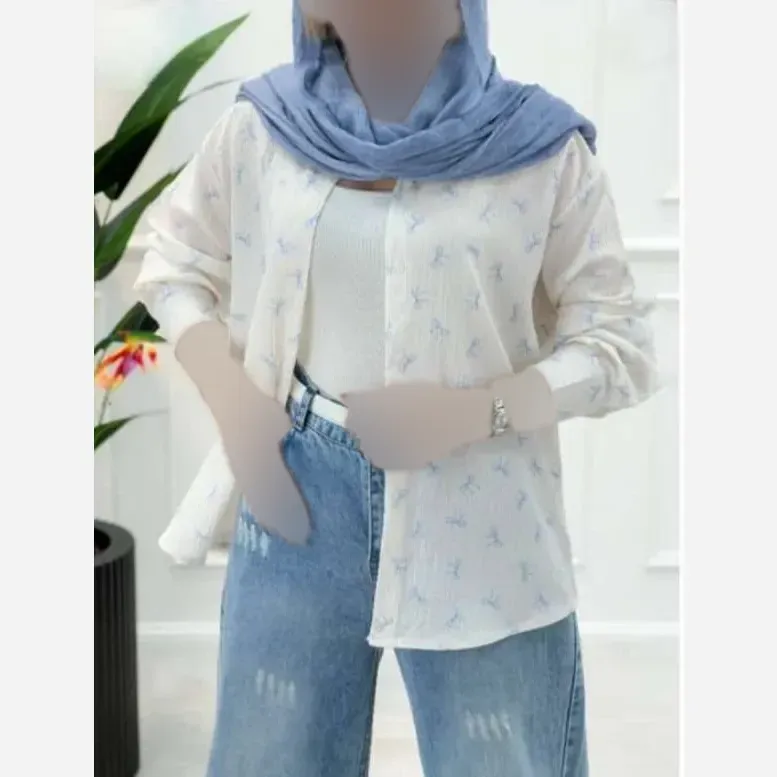 شومیز مانتویی زنانه جنس کراش طرحدار آستین پاگن دار رنگ بندی متنوع