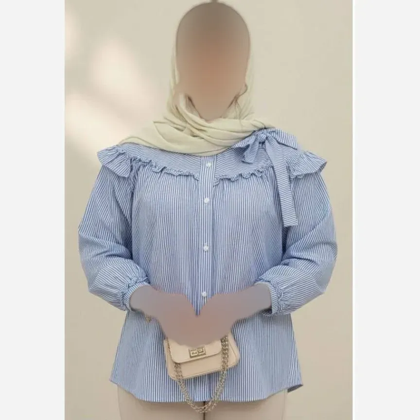 شومیز لینن نرگس رنگ سبز سایز فری تا 48