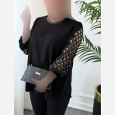 شومیز آستین پنجره ای الیزه درجه یک رنگ مشکی سایز یک
