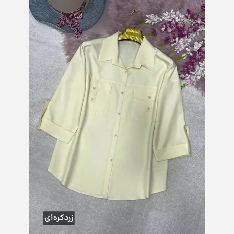 شومیز جیب صلیبی زنانه جنس پری خنک و سبک سایز فری 38 تا 48