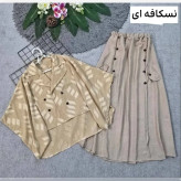 ست شومیز ژاکار کسمه و شلوار شانتون مدل مادام فری سایز
