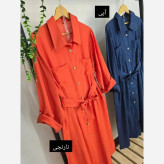 مانتو نگارا جنس بابوس سه نخ رنگ نارنجی سایز یک و دو