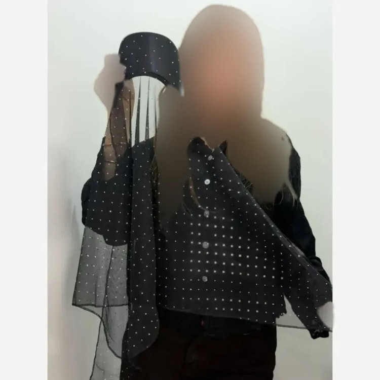 دورگ نقابدار نگینی مشکی تور نگینی