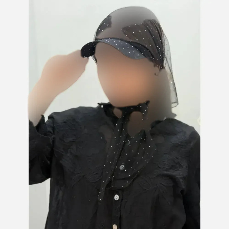 دورگ نقابدار نگینی مشکی تور نگینی