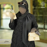 روسری ساتن ترک مشکی ضخیم ابعاد 100 در 100 مجلسی