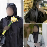 روسری ساتن ترک مشکی ضخیم ابعاد 100 در 100 مجلسی