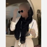 شال ساده دور گان تور دانتل ابعاد 70 در 180 سانتی متر