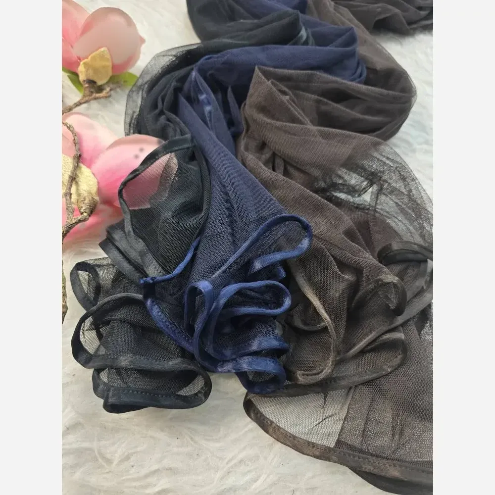 شال ساده دور گان تور دانتل ابعاد 70 در 180 سانتی متر